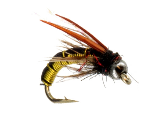 Beadhead Hotwire Caddis, Black and Yellow