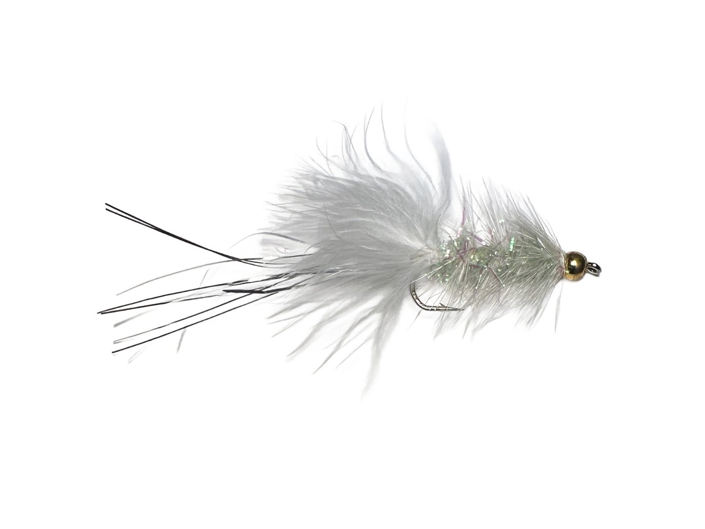 Catch's Beadhead Bugger, White/Chartreuse with Silver