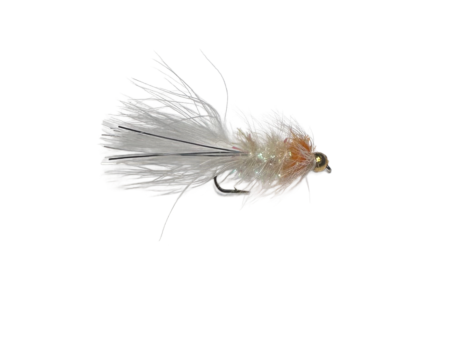 Catch's Beadhead Crystal Bugger, White Hotspot Orange