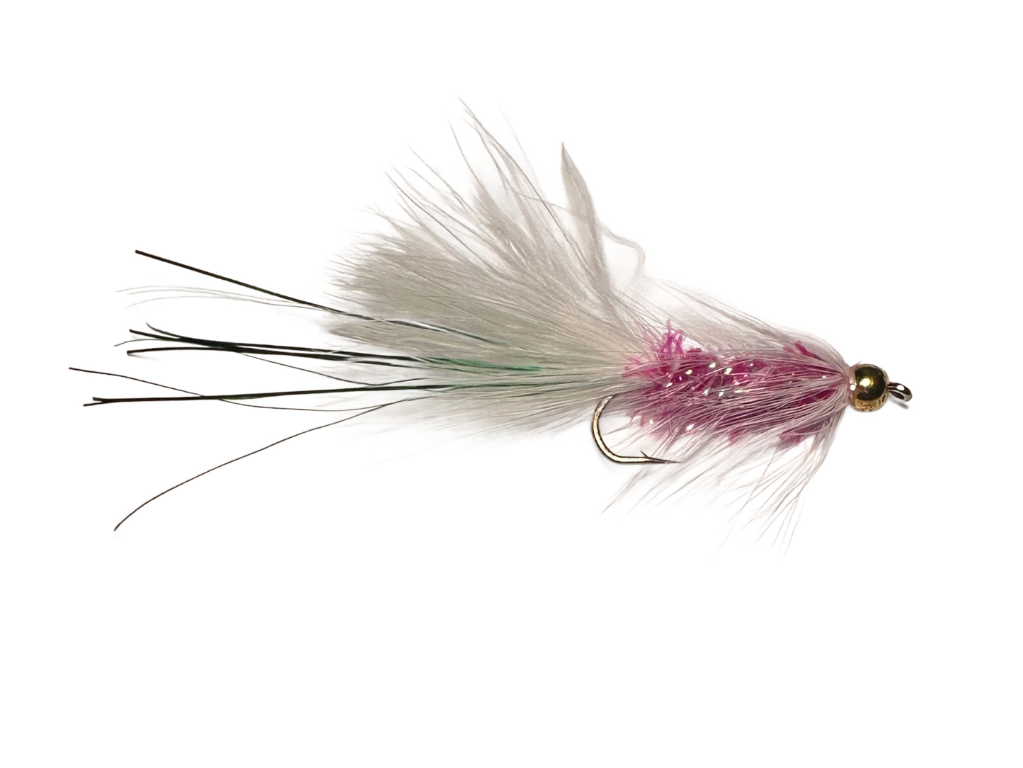 Catch's Beadhead Bugger, White/Pink with Olive