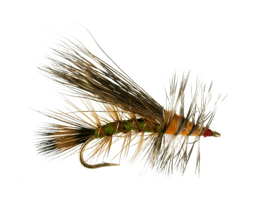 Stimulator Olive and Orange, Fly Fishing Flies, Dry Flies. Discount flies at theflystop.com. Small Image.