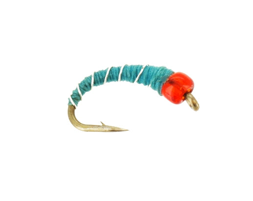 12 - Mosche da pesca Zebra Midge con testa in tungsteno e 12 - Mosche da pesca Zebra Midge con testa in tungsteno e
