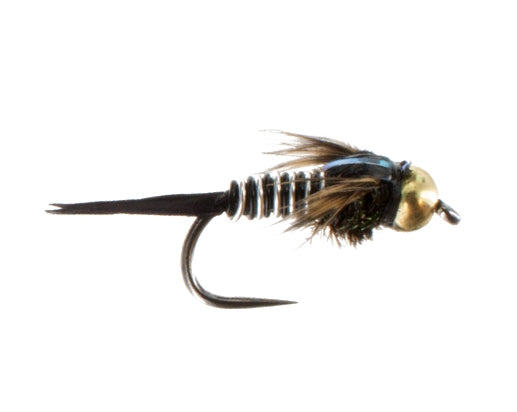 Beadhead Copper John, Zebra Barbless