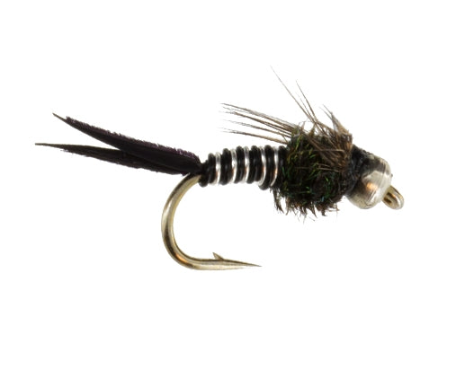 Beadhead Copper John, Zebra, Silver Bead