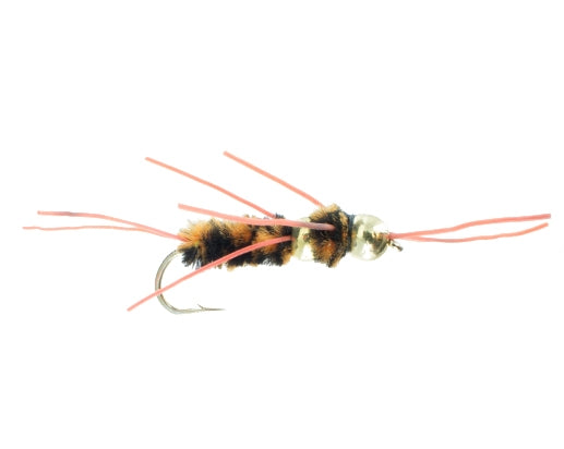 Beadhead Double Tungsten The Turd Orange and Black, Fly Fishing Flies, Nymphs. Discount flies at theflystop.com. High Resolution.