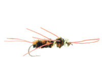 Beadhead Double Tungsten The Turd Orange and Black, Fly Fishing Flies, Nymphs. Discount flies at theflystop.com. High Resolution.