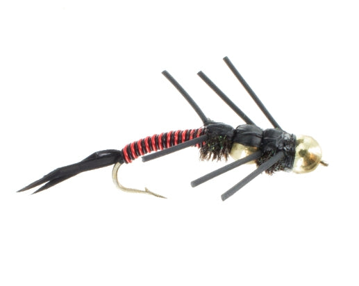 Beadhead Double Tungsten Wired Stonefly Rubberlegs, Red