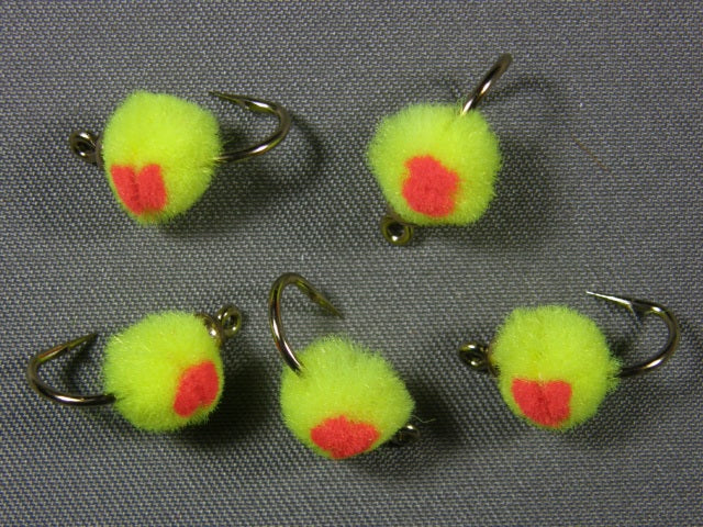 Beadhead Glo Bug, Chartreuse/Cerise grouped 2