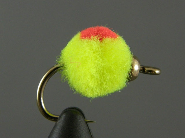Beadhead Glo Bug, Chartreuse/Cerise fly fishing fly
