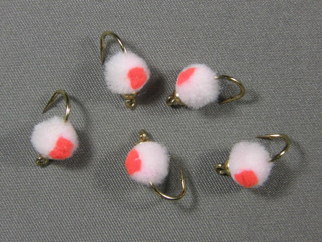 Beadhead Glo bug, Cotton Candy/Flame grouped 2