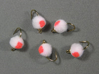 Beadhead Glo bug, Cotton Candy/Flame grouped 2