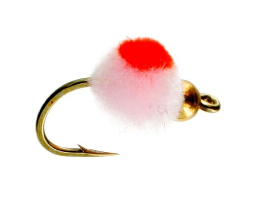 Beadhead Glo bug, Cotton Candy/Flame
