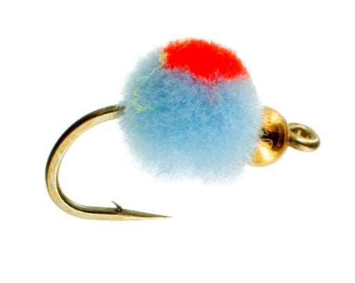 Beadhead Glo Bug, Light Blue/Flame