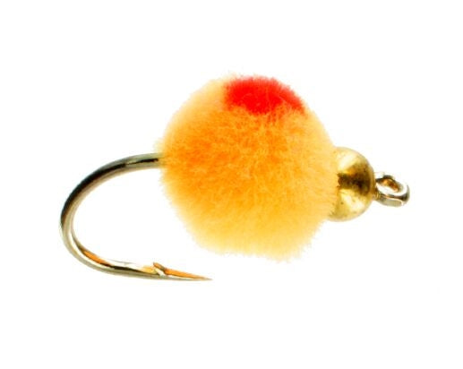 Beadhead Glo Bug, Light Roe/Flame