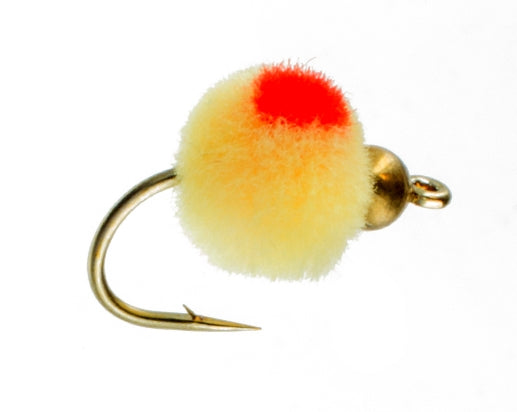 Beadhead Glo Bug, Oregon Cheese/Flame
