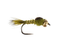 Beadhead Hares Ear, Olive Barbless