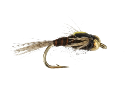 Beadhead PMD (Pale Morning Dun) Sulphur Split Nymph, Fly Fishing Flies, Nymphs. Discount flies at theflystop.com. High Resolution.