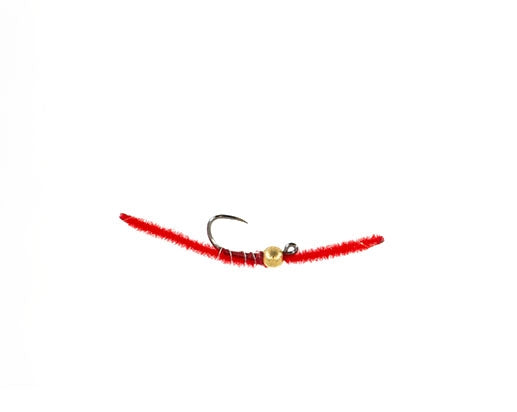 Beadhead Tactical Jigged San Juan Worm, Red