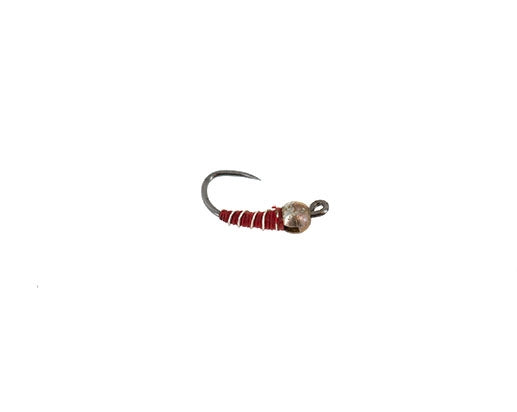 Beadhead Tactical Jigged Zebra Midge, Red