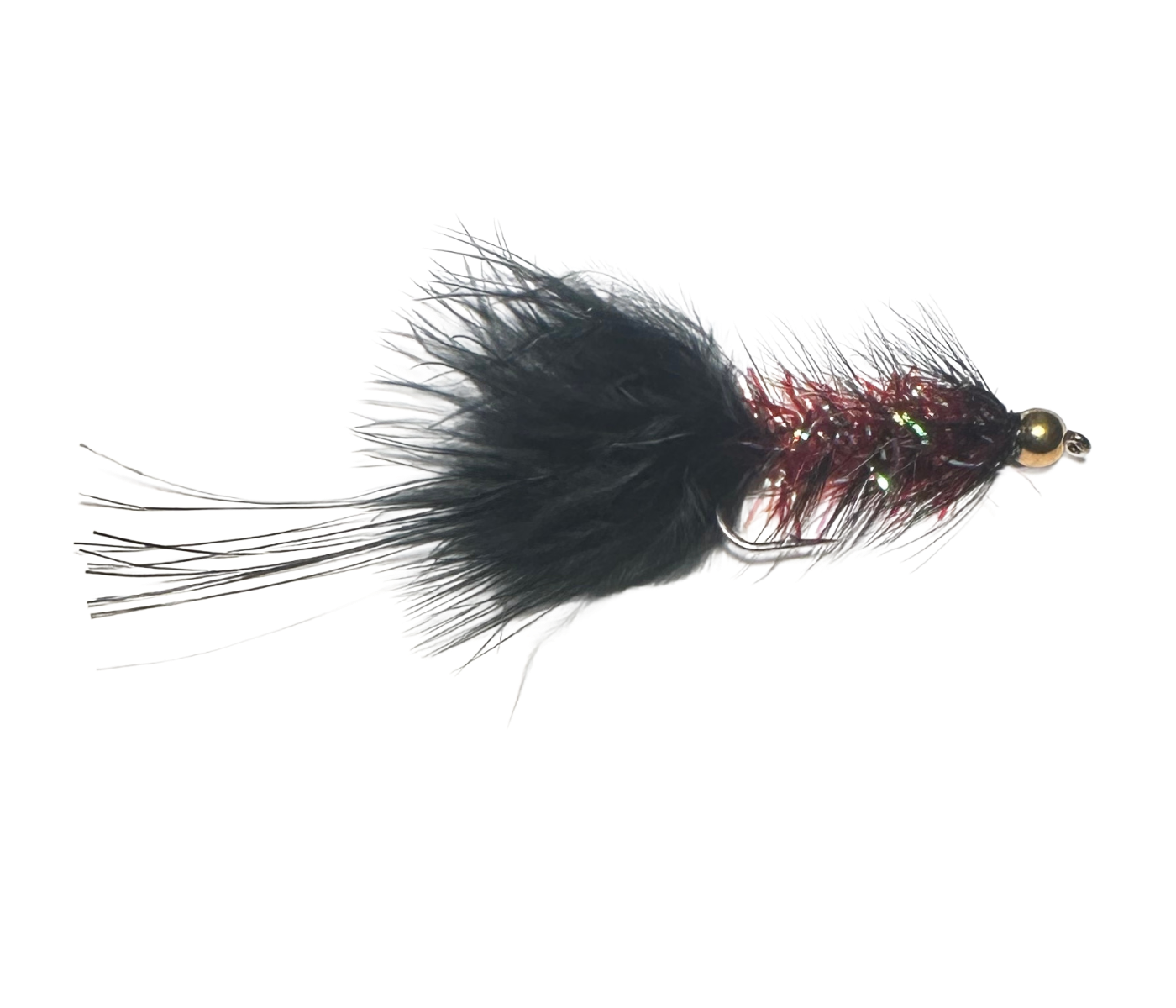 Catch's Beadhead Crystal Bugger, Black/Red Silver