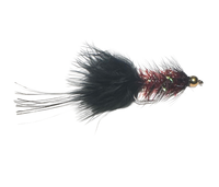 Catch's Beadhead Crystal Bugger, Black/Red Silver