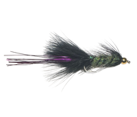 Catch's Beadhead Crystal Bugger, Black/Chartreuse Purple | Size - 6