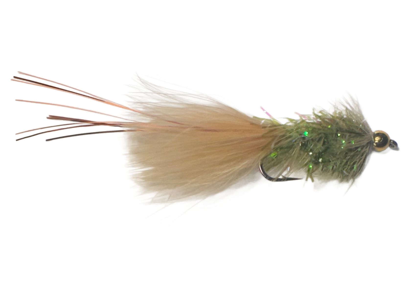 Catch's Beadhead Crystal Bugger, Tan/Olive Brown