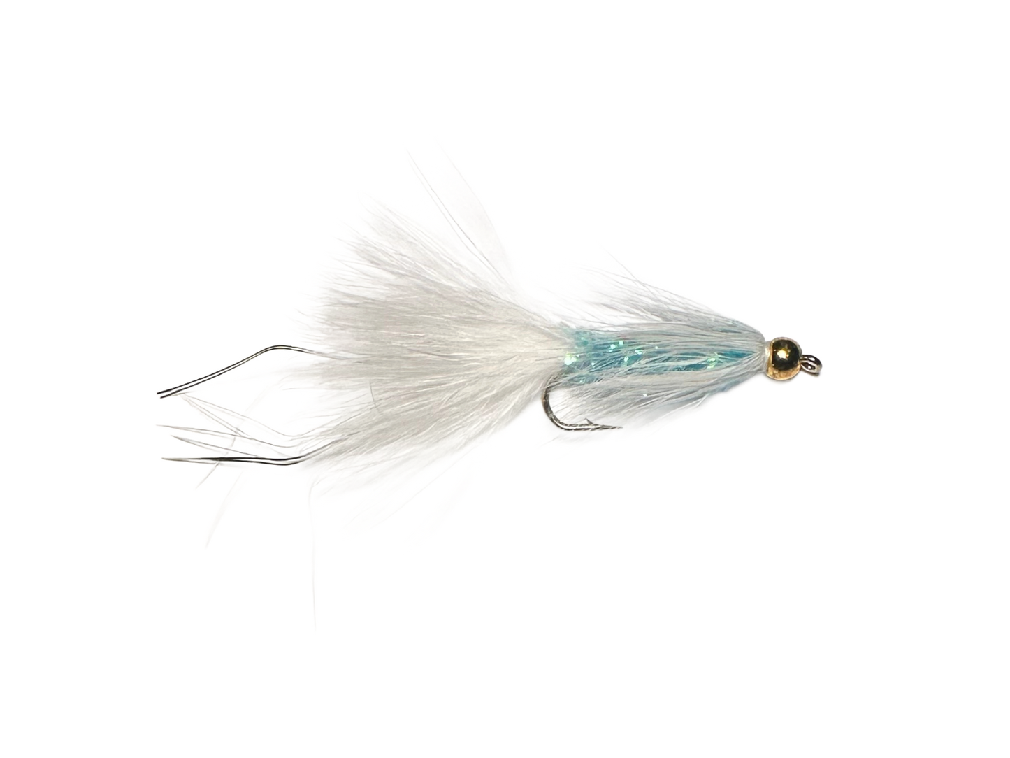 Catch's Beadhead Bugger, White/Baby Blue with Silver