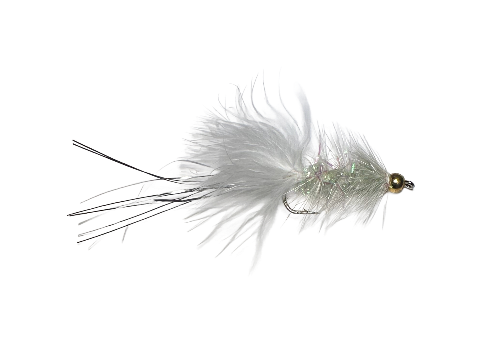 Catch's Beadhead Bugger, White/Chartreuse with Silver