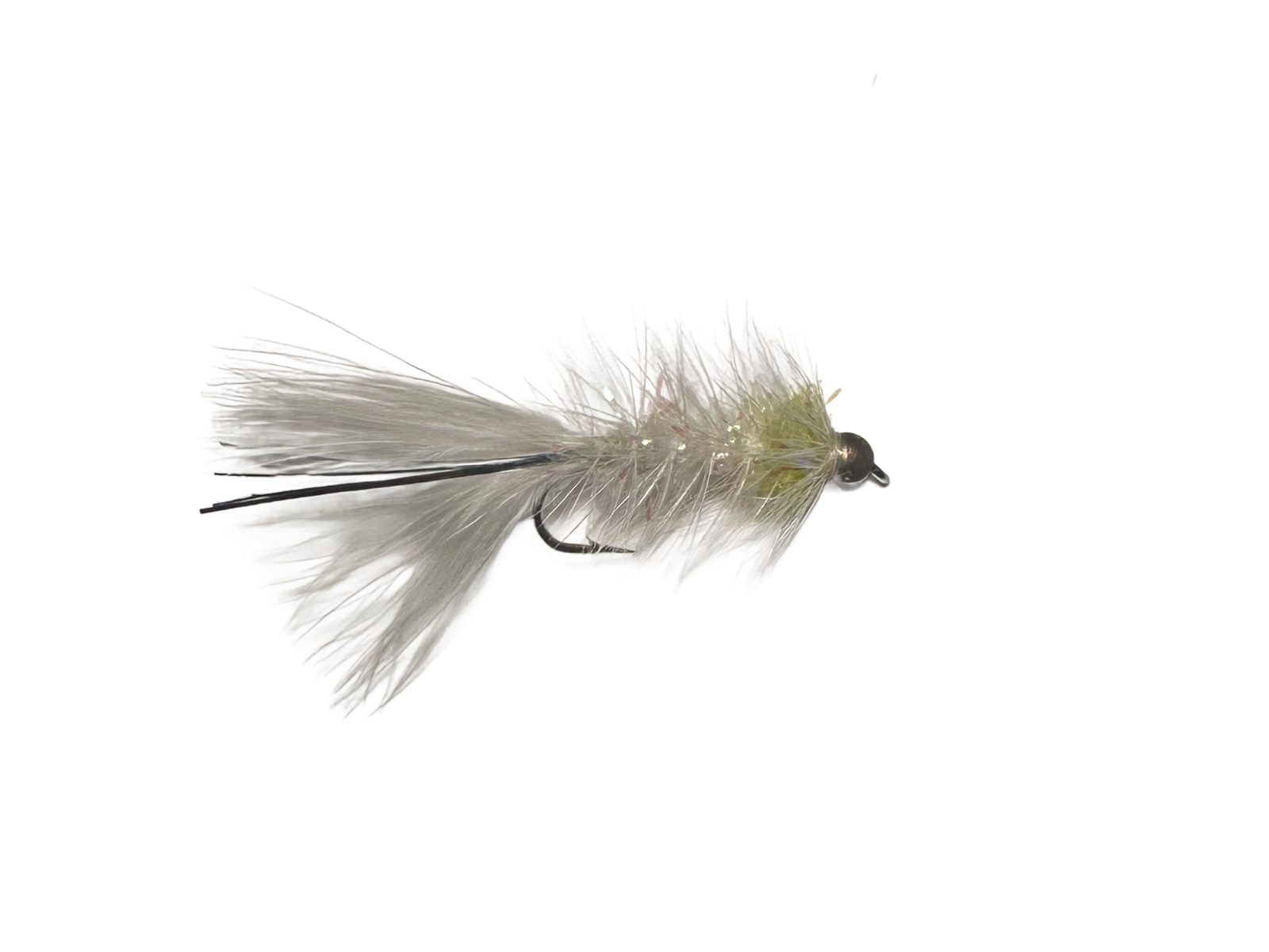 Catch's Beadhead Crystal Bugger, White Hotspot Chartreuse