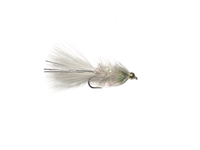 Catch's Beadhead Crystal Bugger, White Hotspot Olive