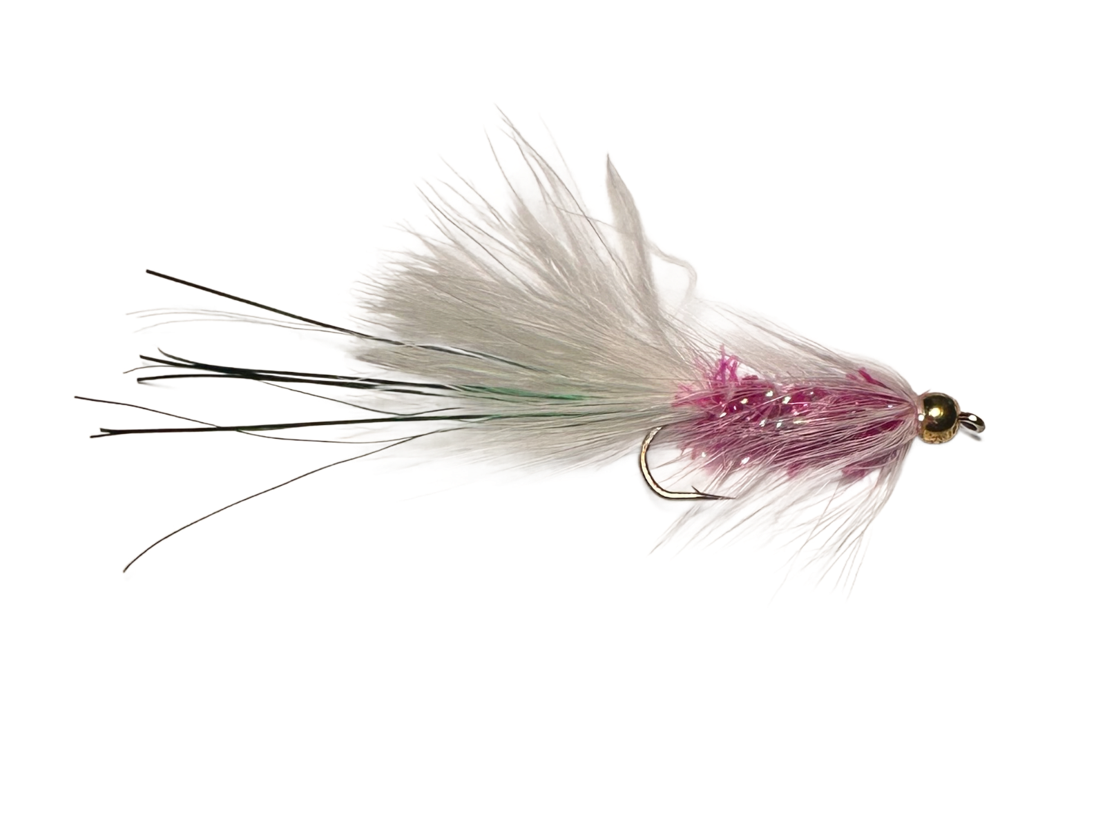 Catch's Beadhead Bugger, White/Pink with Olive