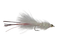 Catch's Beadhead Crystal Bugger, White/White Red| Size - 6