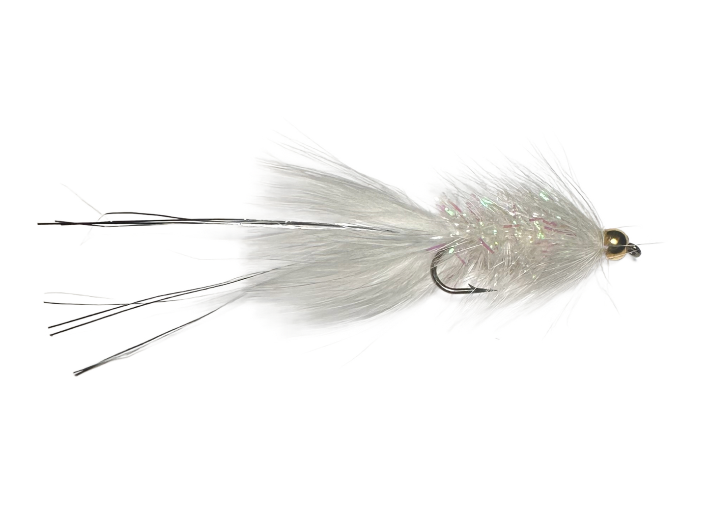 Catch's Beadhead Crystal Bugger, White Silver