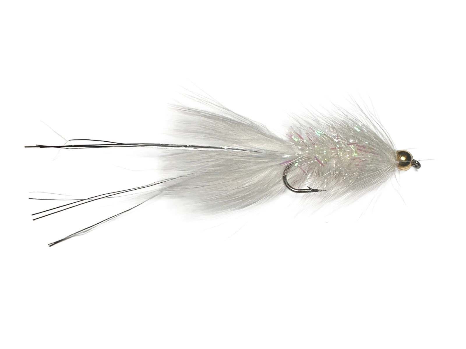 Catch's Beadhead Crystal Bugger, White Silver