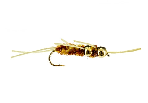 Beadhead Double Tungsten The Turd, Yellow and Brown