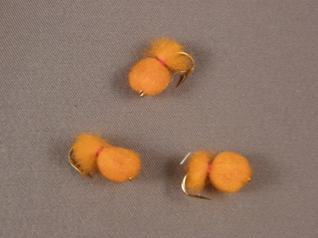 Unreal Egg, Burnt Orange fly fishing fly grouped