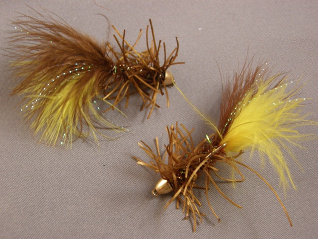 Conehead Bighorn Bugger, Brown/Yellow grouped