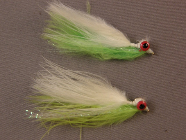 Clouser Marabou, Chartreuse/White grouped