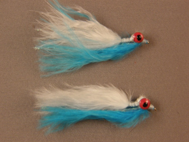 Clouser Marabou, Blue/White grouped