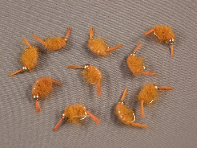 Beadhead Scud, Orange grouped
