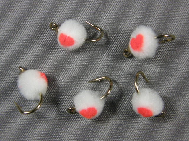 Beadhead Glo Bug, White/Flame grouped