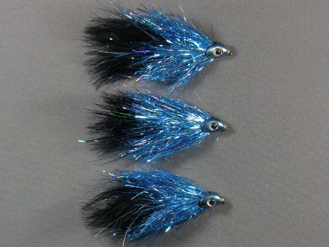 Fish-Skull Sparkle Minnow, Black/Blue grouped