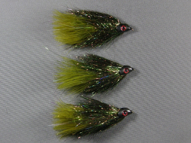 Fish-Skull Sparkle Minnow, Olive grouped