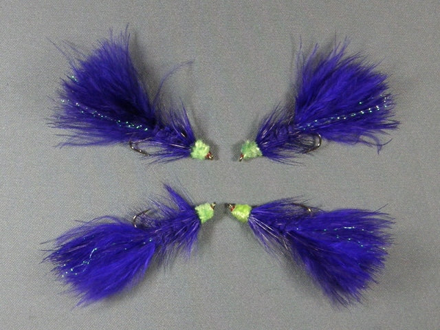 Egg Sucking Leech, Purple/ Chartreuse grouped
