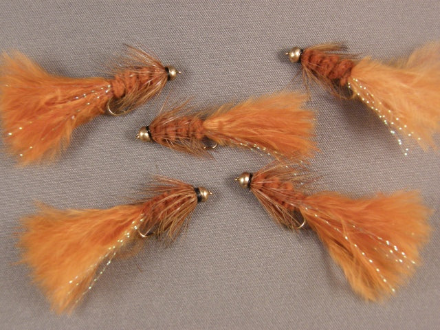 Beadhead Woolly Bugger, Brown grouped