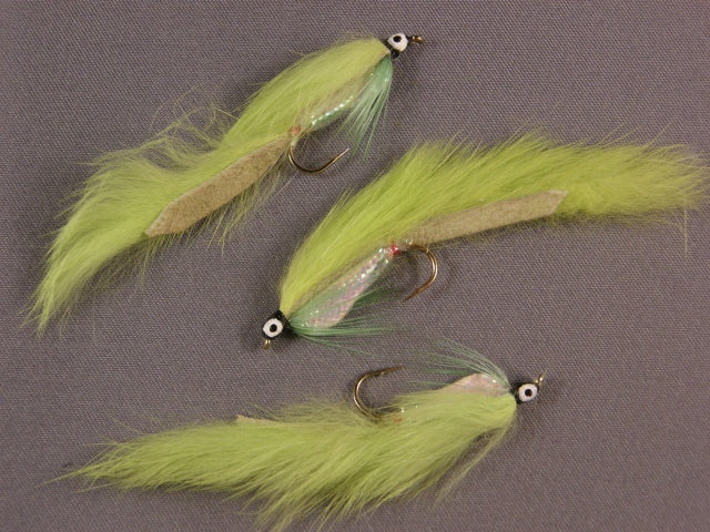 Chartreuse Zonker Fly Fishing Pattern Group