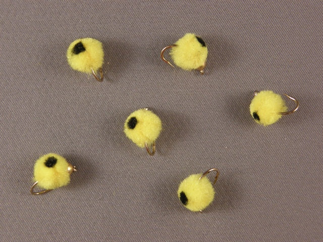 Beadhead Glo Bug, Yellow/Black grouped