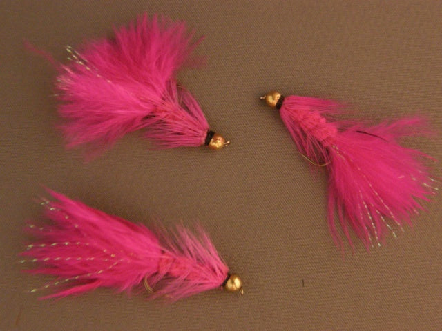 Beadhead Woolly Bugger, Pink grouped
