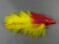 Meat Puppet Red and Yellow, Fly Fishing Flies, Musky. Discount flies at theflystop.com. High Resolution.